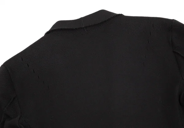 イッセイミヤケ エーポックISSEY MIYAKE A-POC カッティングデザインストレッチニット3Bジャケット 黒2 K-99605_016