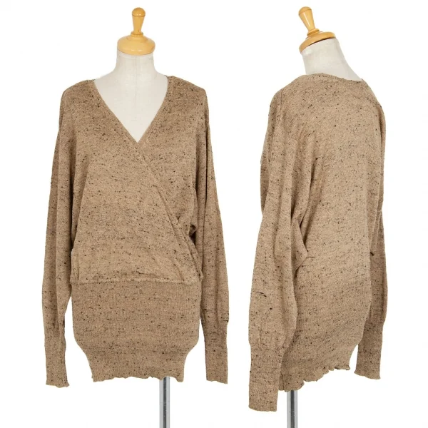 ヨーガンレールJURGEN LEHL ネップニットカシュクールトップス モカM K-99633_001