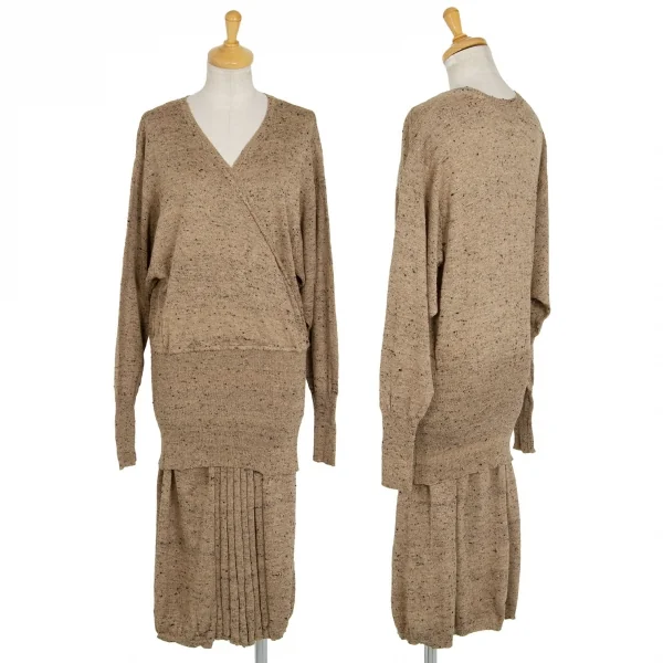 ヨーガンレールJURGEN LEHL ネップニットカシュクールトップス モカM K-99633_011