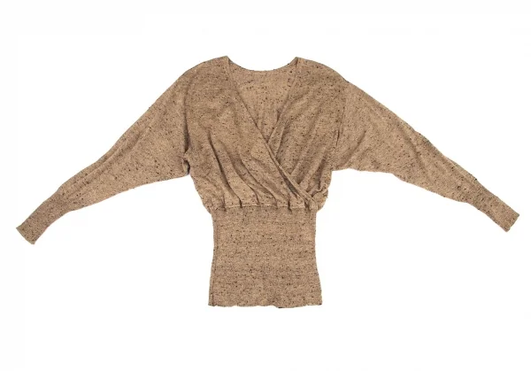 ヨーガンレールJURGEN LEHL ネップニットカシュクールトップス モカM K-99633_002