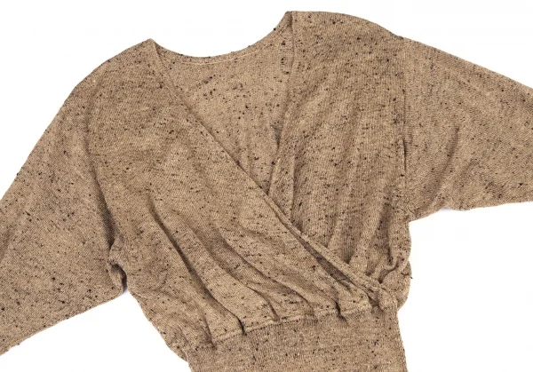 ヨーガンレールJURGEN LEHL ネップニットカシュクールトップス モカM K-99633_003