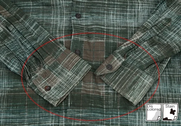 ドリスヴァンノッテンDRIES VAN NOTEN コットンかすれチェックシャツ 緑茶50 K-99649_007