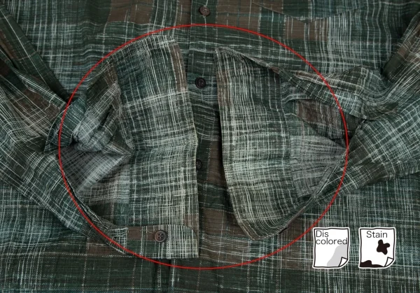 ドリスヴァンノッテンDRIES VAN NOTEN コットンかすれチェックシャツ 緑茶50 K-99649_008