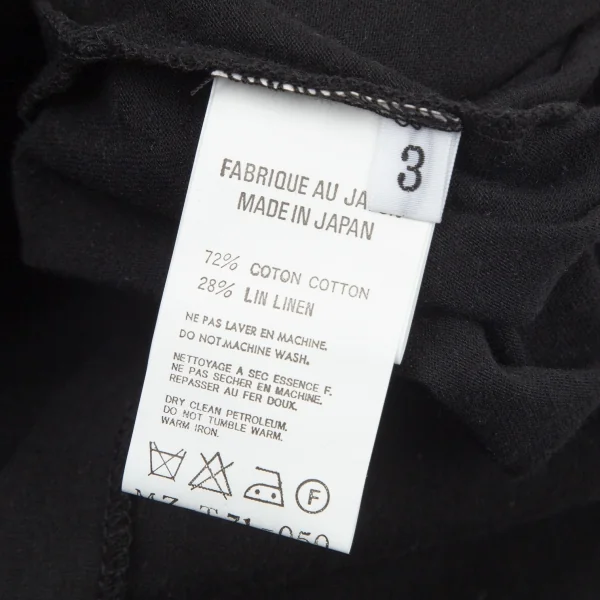 ワイズフォーメンY's for men コットンリネンサイド編み上げアシンメトリーロングタンクトップ 黒3 K-99655_012