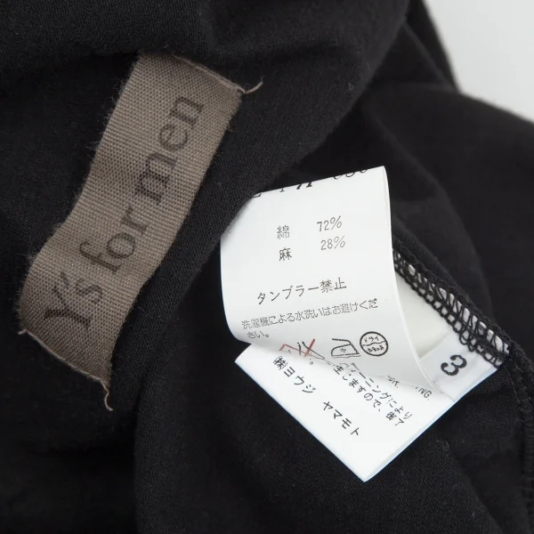 ワイズフォーメンY's for men コットンリネンサイド編み上げアシンメトリーロングタンクトップ 黒3 K-99655_013