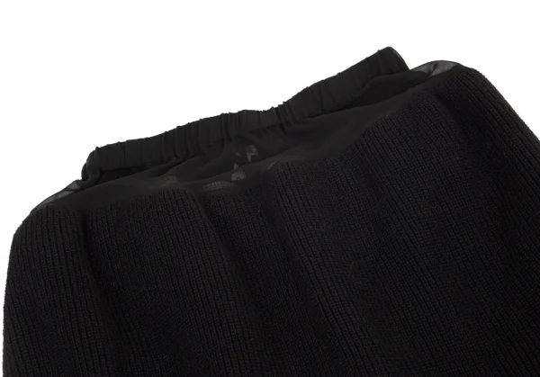 コムデギャルソンCOMME des GARCONS ボリュームニット切替シースルースカート 黒S K-99725_003