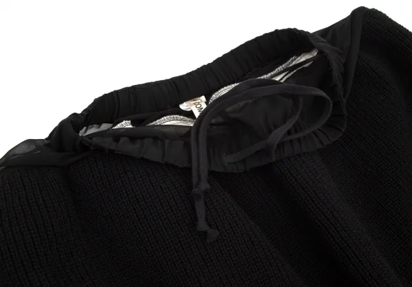 コムデギャルソンCOMME des GARCONS ボリュームニット切替シースルースカート 黒S K-99725_004