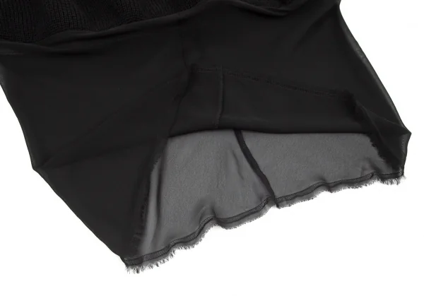 コムデギャルソンCOMME des GARCONS ボリュームニット切替シースルースカート 黒S K-99725_007