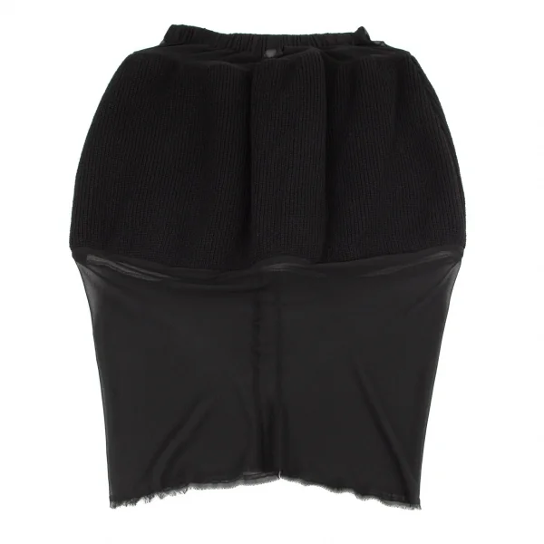 コムデギャルソンCOMME des GARCONS ボリュームニット切替シースルースカート 黒S K-99725_008