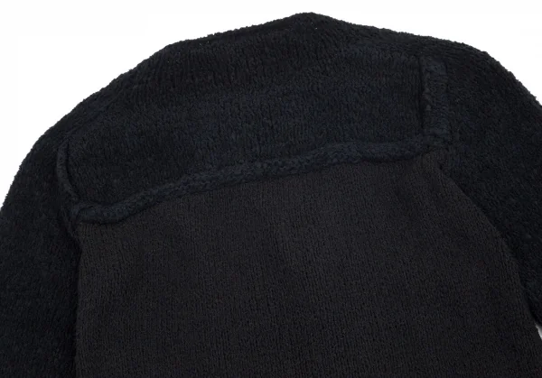 ワイズビスリミY's bis LIMI バイカラーニットピン留めジャケット 黒紺S K-99726_012
