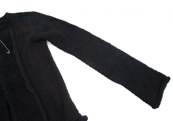 ワイズビスリミY's bis LIMI バイカラーニットピン留めジャケット 黒紺S K-99726_006