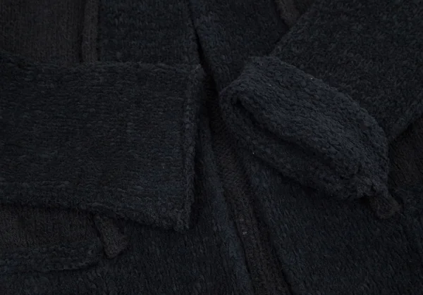 ワイズビスリミY's bis LIMI バイカラーニットピン留めジャケット 黒紺S K-99726_007