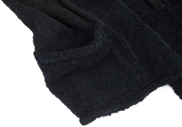 ワイズビスリミY's bis LIMI バイカラーニットピン留めジャケット 黒紺S K-99726_009