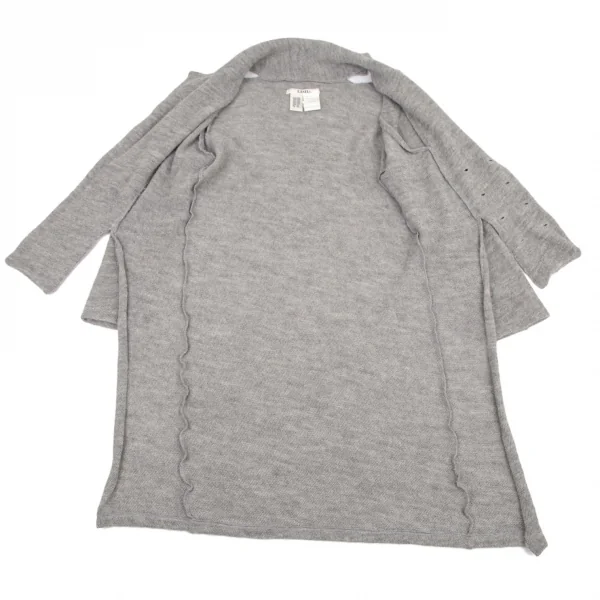 リミフゥLIMI feu アルパカニットカッティングデザインロングジャケット グレーS K-99729_011