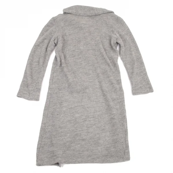 リミフゥLIMI feu アルパカニットカッティングデザインロングジャケット グレーS K-99729_012