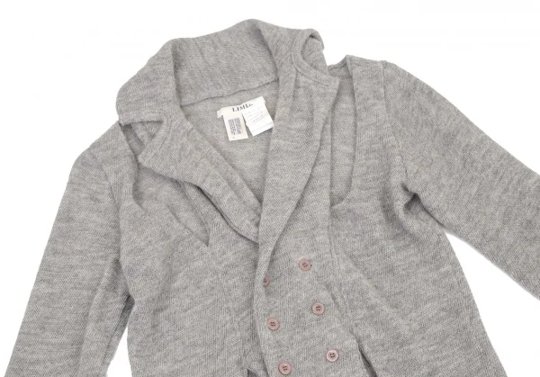 リミフゥLIMI feu アルパカニットカッティングデザインロングジャケット グレーS K-99729_003