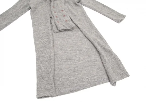 リミフゥLIMI feu アルパカニットカッティングデザインロングジャケット グレーS K-99729_009