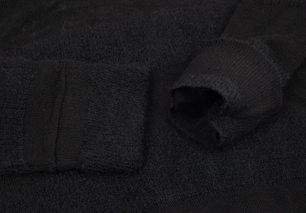 リミフゥLIMI feu シースルーボーダーVネックニット 黒S K-99730_006