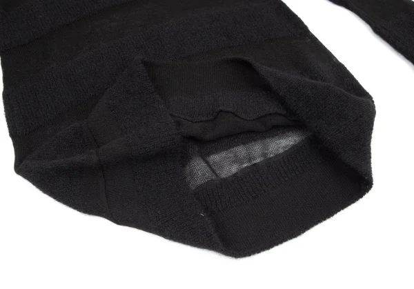 リミフゥLIMI feu シースルーボーダーVネックニット 黒S K-99730_008