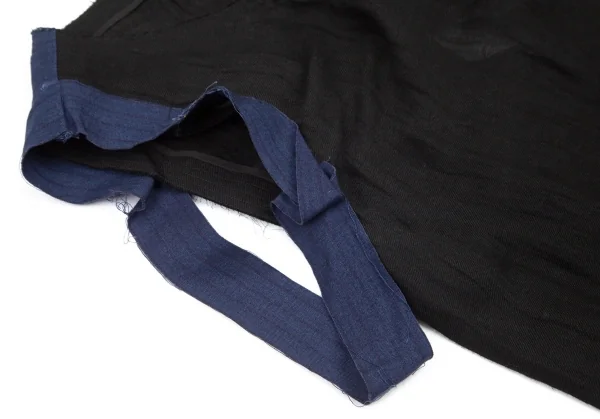 ヨウジヤマモト ファムYohji Yamamoto FEMME バイカラー裁ち切替ノースリーブワンピース 黒1 K-99745_006