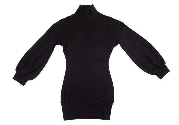ヨウジヤマモト ファムYohji Yamamoto FEMMEハイネックバルーンスリーブリブニットワンピース 黒M K-99747_002