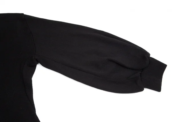 ヨウジヤマモト ファムYohji Yamamoto FEMMEハイネックバルーンスリーブリブニットワンピース 黒M K-99747_005