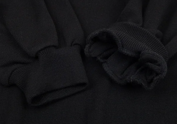 ヨウジヤマモト ファムYohji Yamamoto FEMMEハイネックバルーンスリーブリブニットワンピース 黒M K-99747_007