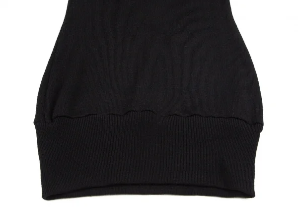 ヨウジヤマモト ファムYohji Yamamoto FEMMEハイネックバルーンスリーブリブニットワンピース 黒M K-99747_008