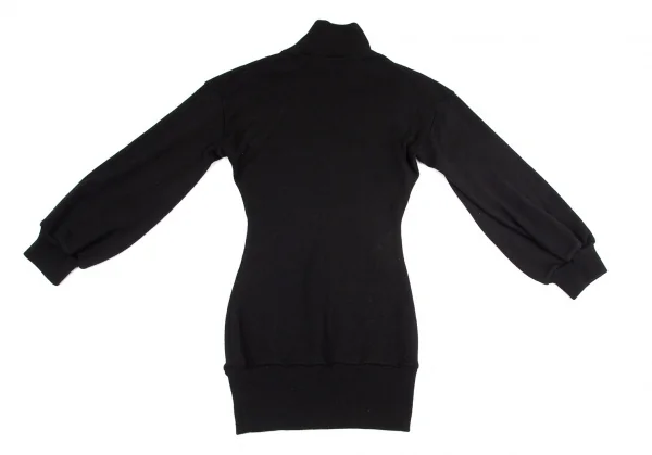 ヨウジヤマモト ファムYohji Yamamoto FEMMEハイネックバルーンスリーブリブニットワンピース 黒M K-99747_010