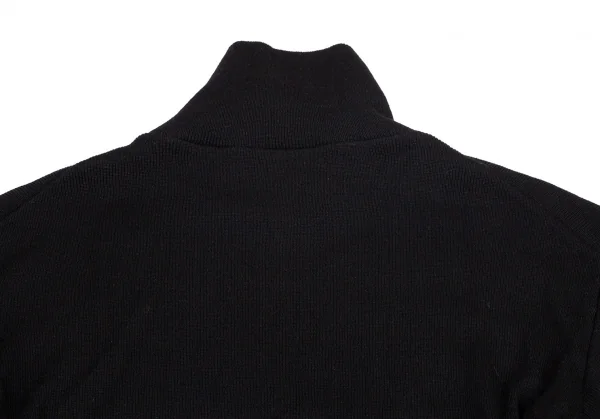 ヨウジヤマモト ファムYohji Yamamoto FEMMEハイネックバルーンスリーブリブニットワンピース 黒M K-99747_011