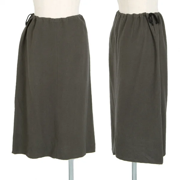 ドリスヴァンノッテンDRIES VAN NOTEN ウールカシミヤシルクスカート 深緑36 K-99757_001