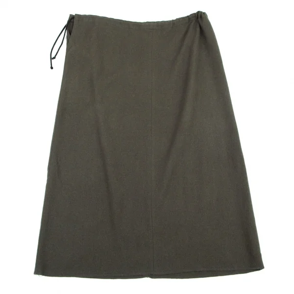 ドリスヴァンノッテンDRIES VAN NOTEN ウールカシミヤシルクスカート 深緑36 K-99757_002