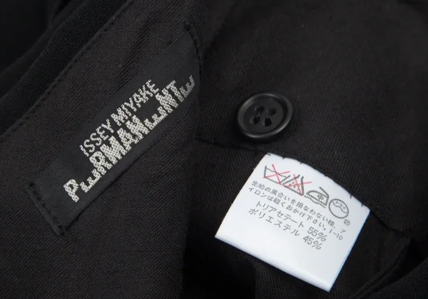 イッセイミヤケペルマネンテISSEY MIYAKEPERMANENTE トリアセテートポリスラックスパンツ 黒M K-99759_012