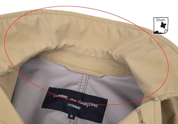 コムデギャルソン オムCOMME des GARCONS HOMME ナイロンステンカラーロングジャケット ベージュS K-99783_003