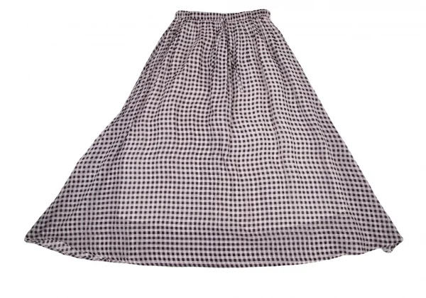 ビーミングバイビームスB:MING by BEAMS インド綿チェックロングスカート オフ黒 オフチャコールONE K-99793_002