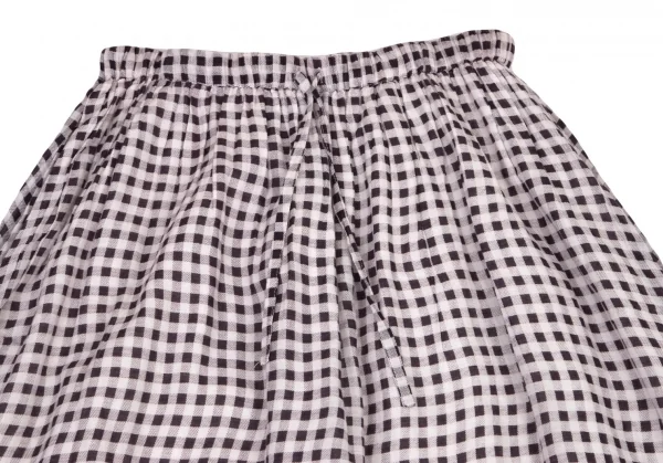 ビーミングバイビームスB:MING by BEAMS インド綿チェックロングスカート オフ黒 オフチャコールONE K-99793_003