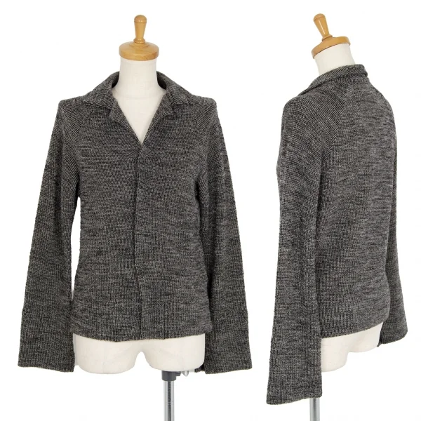 ワイズY's ウールシルクミックスニットジャケット グレー3 K-99805_001