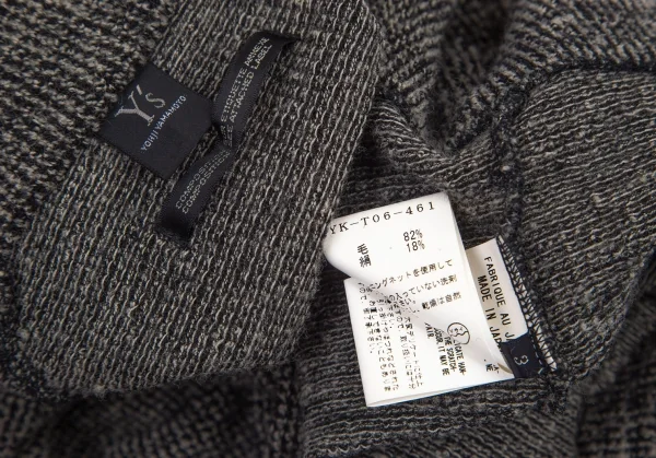 ワイズY's ウールシルクミックスニットジャケット グレー3 K-99805_014