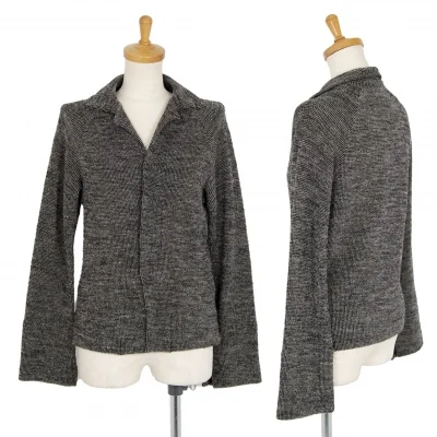 ワイズY's ウールシルクミックスニットジャケット グレー