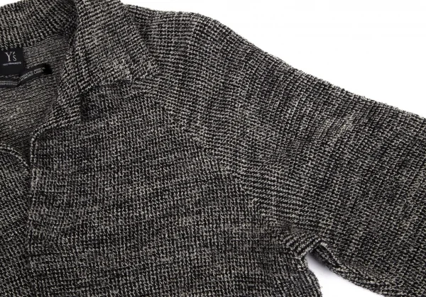 ワイズY's ウールシルクミックスニットジャケット グレー3 K-99805_004