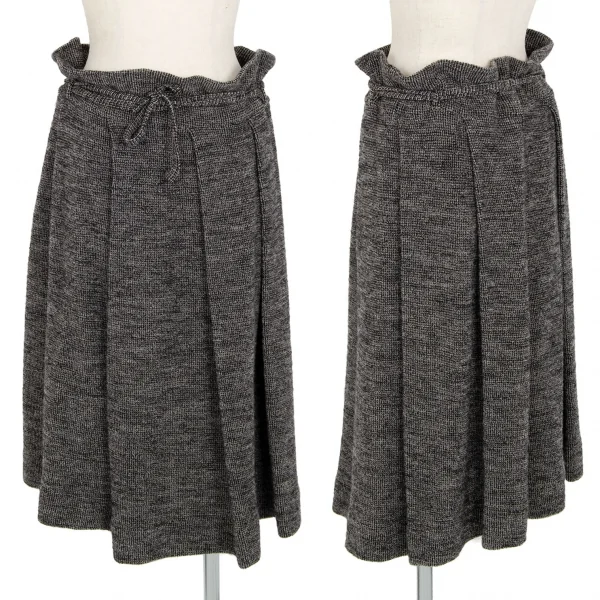 ワイズY's ウールシルクミックスニットプリーツスカート グレー3 K-99806_001