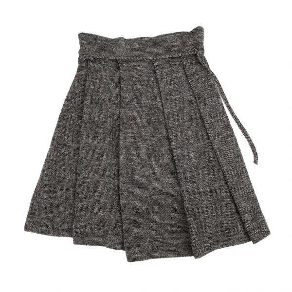 ワイズY's ウールシルクミックスニットプリーツスカート グレー3 K-99806_002