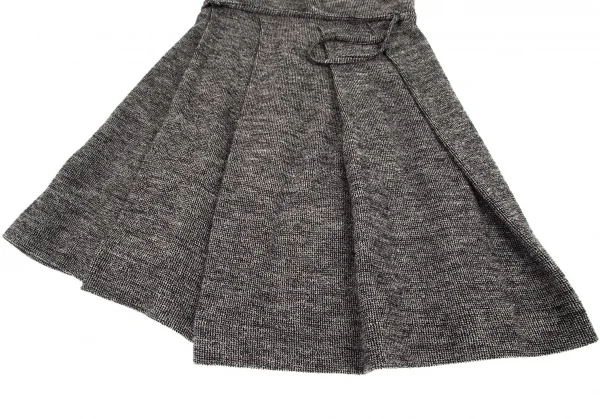ワイズY's ウールシルクミックスニットプリーツスカート グレー3 K-99806_006