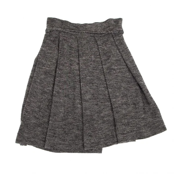 ワイズY's ウールシルクミックスニットプリーツスカート グレー3 K-99806_008