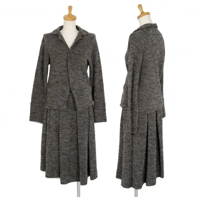 ワイズY's ウールシルクミックスニットセットアップ グレー