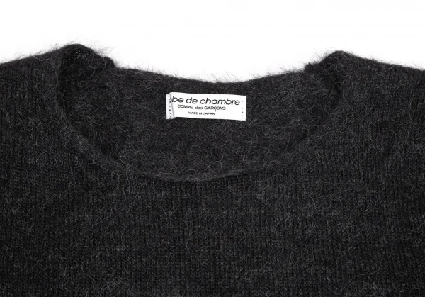 ローブドシャンブル コムデギャルソンrobe de chambre COMME des GARCONS モヘヤ混シャギーニット チャコールS位 K-99815_003