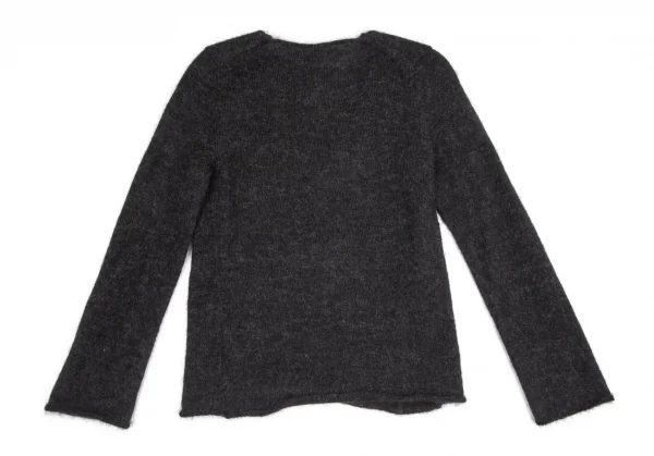 ローブドシャンブル コムデギャルソンrobe de chambre COMME des GARCONS モヘヤ混シャギーニット チャコールS位 K-99815_009