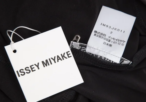 イッセイミヤケISSEY MIYAKE トリアセテートドレープネックドルマンカットソー 黒2 K-99841_011
