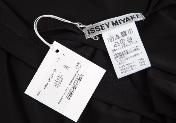 イッセイミヤケISSEY MIYAKE トリアセテートドレープネックドルマンカットソー 黒2 K-99841_012