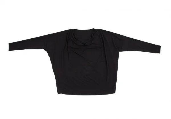 イッセイミヤケISSEY MIYAKE トリアセテートドレープネックドルマンカットソー 黒2 K-99841_002